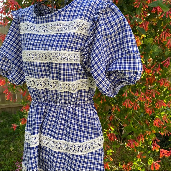 Cottagecore Plaid Prairie Country Vintage Dress - Picture 5 of 16